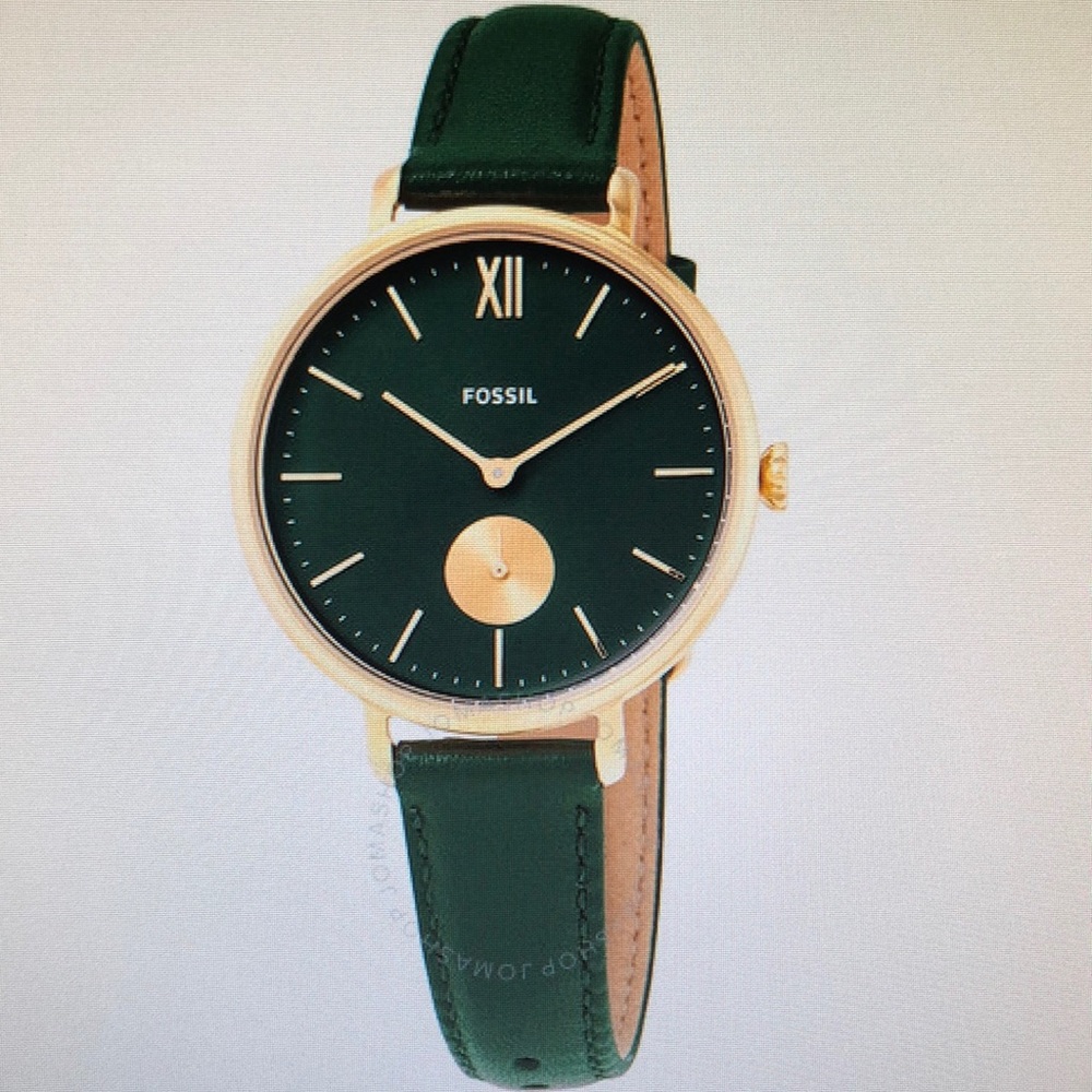=BRAND NEW= LADIES FOSSIL GREEN LEATHER WATCH